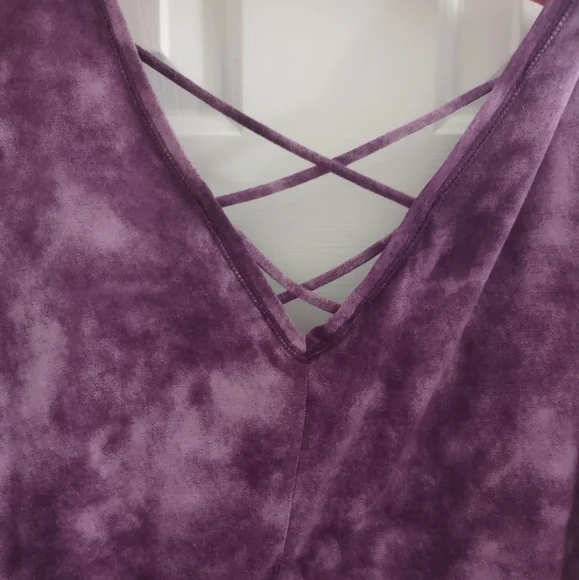 Catherines Purple Tie-Dye Top - Picture 2 of 4